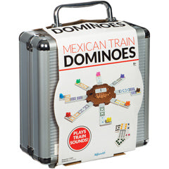 Mexican Train Double 12 Dominoes In Metal Carring Case on Sale